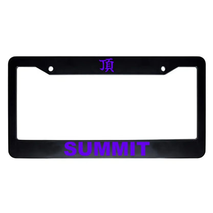 Summit ABS Black Plastic Kanji Japanese License Plate Frame - Purple Text