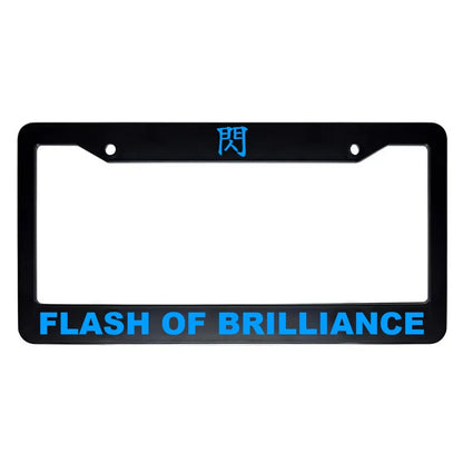 Flash of Brilliance ABS Black Plastic Kanji Japanese License Plate Frame - Blue Text