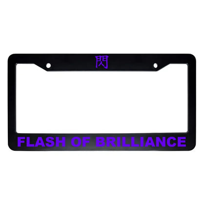 Flash of Brilliance ABS Black Plastic Kanji Japanese License Plate Frame - Purple Text