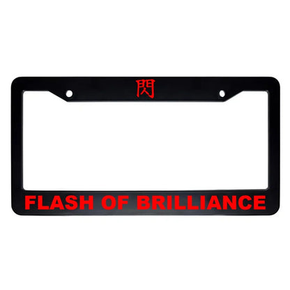Flash of Brilliance ABS Black Plastic Kanji Japanese License Plate Frame - Red Text