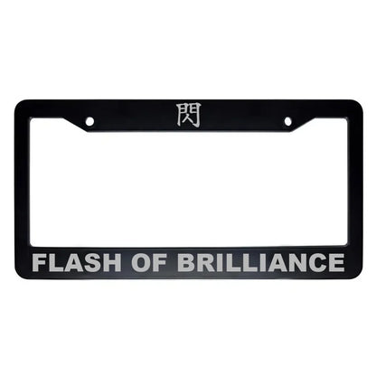 Flash of Brilliance ABS Black Plastic Kanji Japanese License Plate Frame - Silver Text
