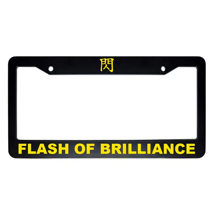 Flash of Brilliance ABS Black Plastic Kanji Japanese License Plate Frame - Yellow Text