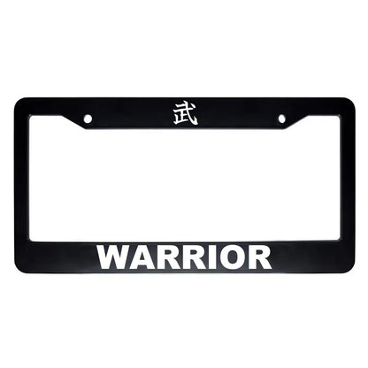 Warrior ABS Black Plastic Kanji Japanese License Plate Frame - White Text