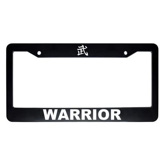 Warrior ABS Black Plastic Kanji Japanese License Plate Frame - White Text