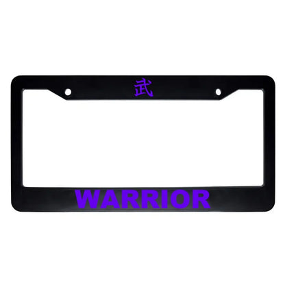 Warrior ABS Black Plastic Kanji Japanese License Plate Frame - Purple Text
