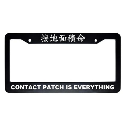 Contact Patch Is Everything ABS Black Plastic Kanji Japanese License Plate Frame - White Text
