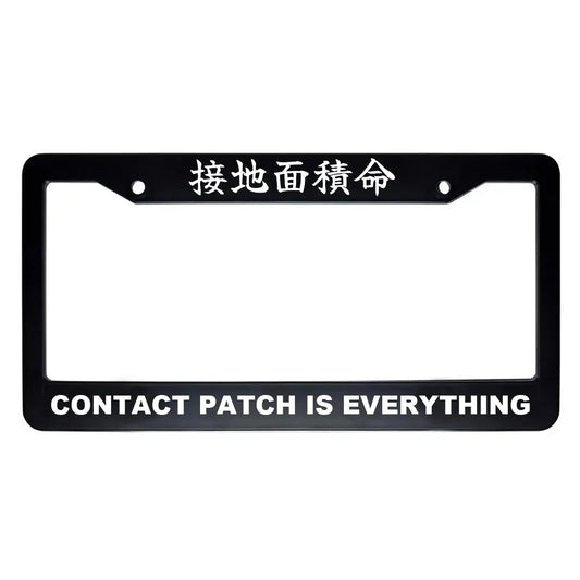 Contact Patch Is Everything ABS Black Plastic Kanji Japanese License Plate Frame - White Text
