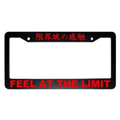 Feel at the Limit ABS Black Plastic Kanji Japanese License Plate Frame - Red Text