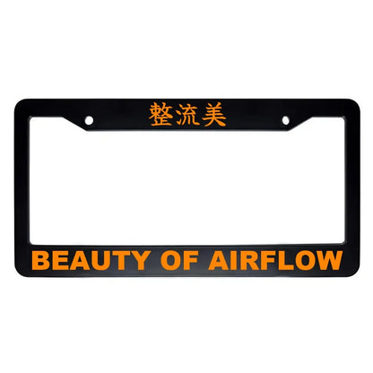Beauty of Airflow ABS Black Plastic Kanji Japanese License Plate Frame - Orange Text