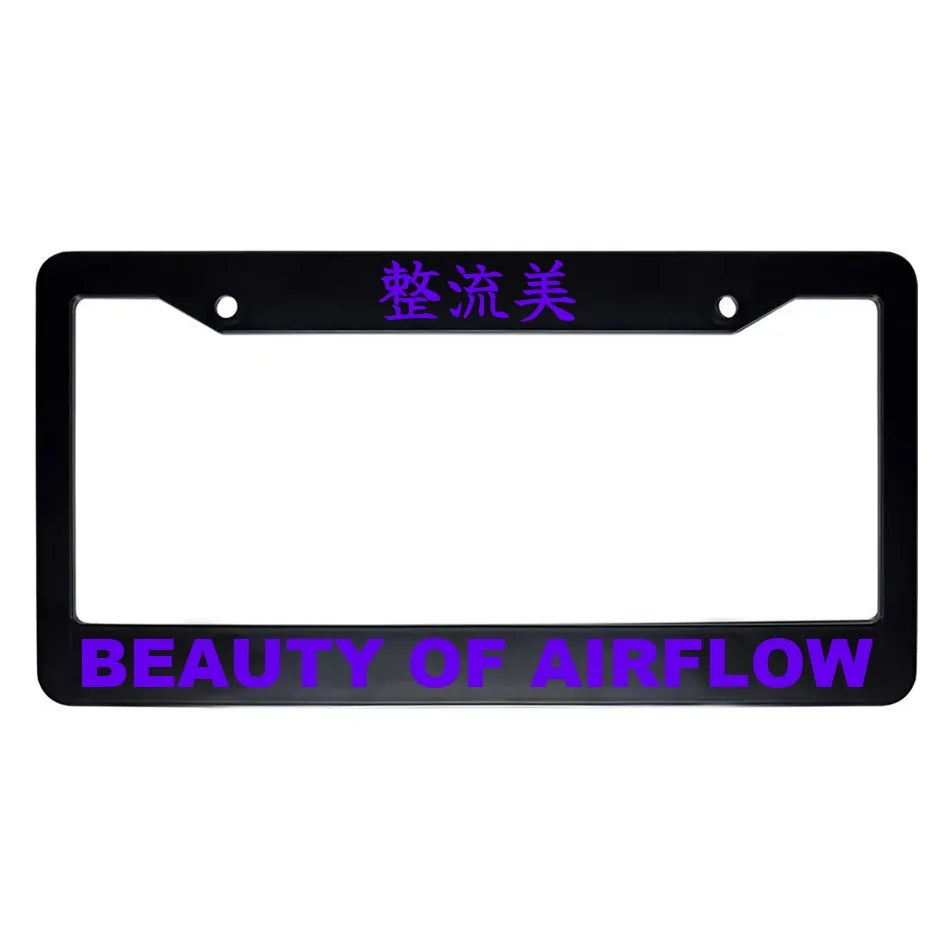 Beauty of Airflow ABS Black Plastic Kanji Japanese License Plate Frame - Purple Text