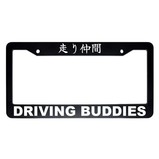Driving Buddies ABS Black Plastic Kanji Japanese License Plate Frame - White Text