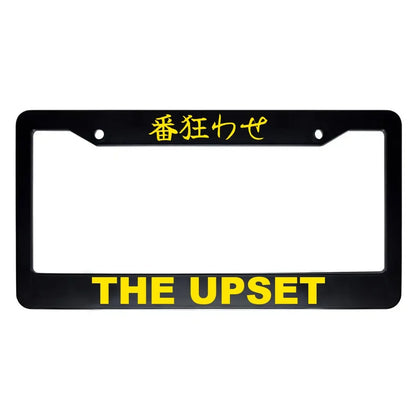 The Upset ABS Black Plastic Kanji Japanese License Plate Frame - Yellow Text