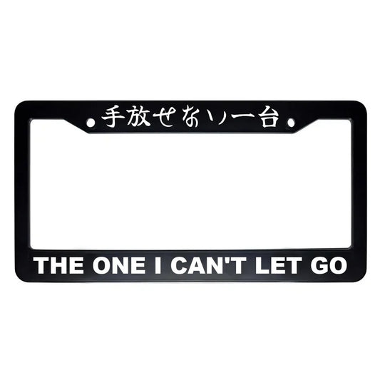 The One I Can't Let Go ABS Black Plastic Kanji Japanese License Plate Frame - White Text