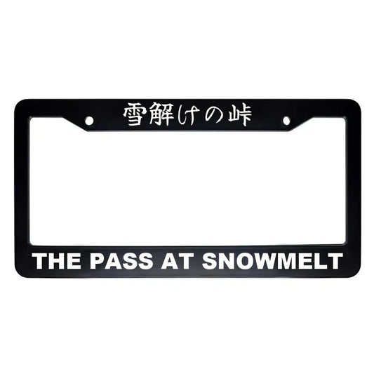 The Pass at Snowmelt ABS Black Plastic Kanji Japanese License Plate Frame - White Text