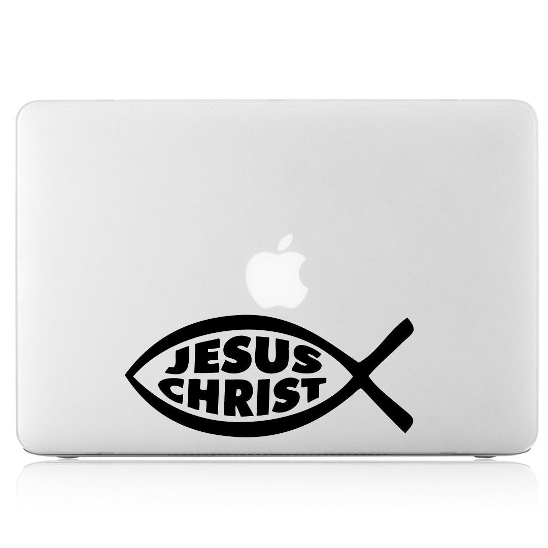 Jesus Fish Vinyl Decal Sticker - Christian Laptop Decal