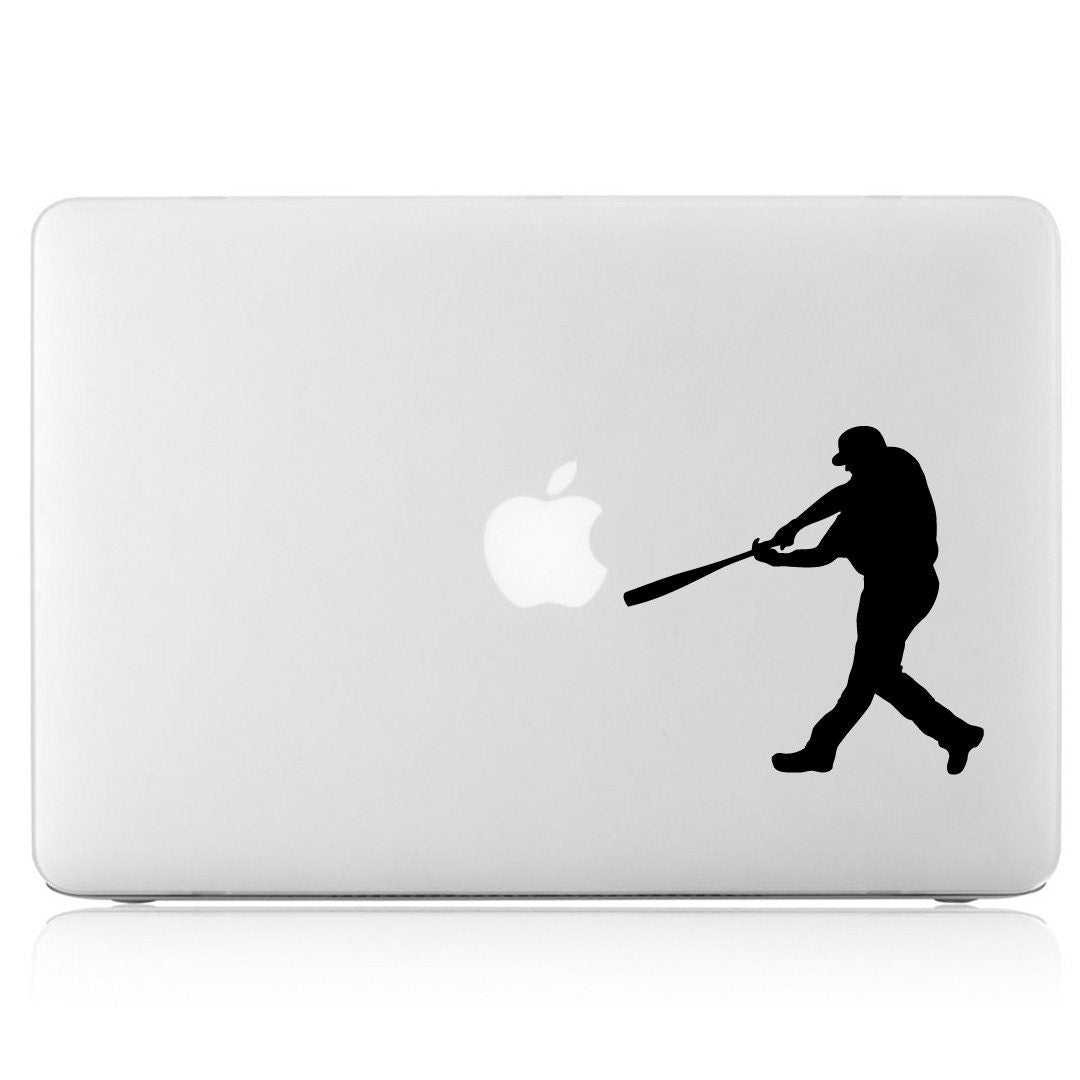 Baseball Player Running Batter Hitting Apple Macbook Laptop Air Pro Vinyl Decal Sticker