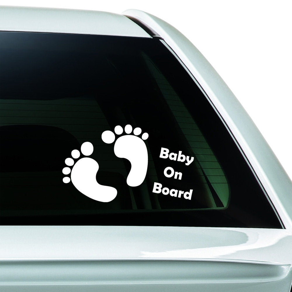Baby On Board Vinyl Decal Sticker - Baby Feet Car Sign