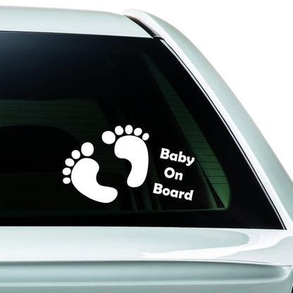 Baby On Board Vinyl Decal Sticker - Baby Feet Car Sign