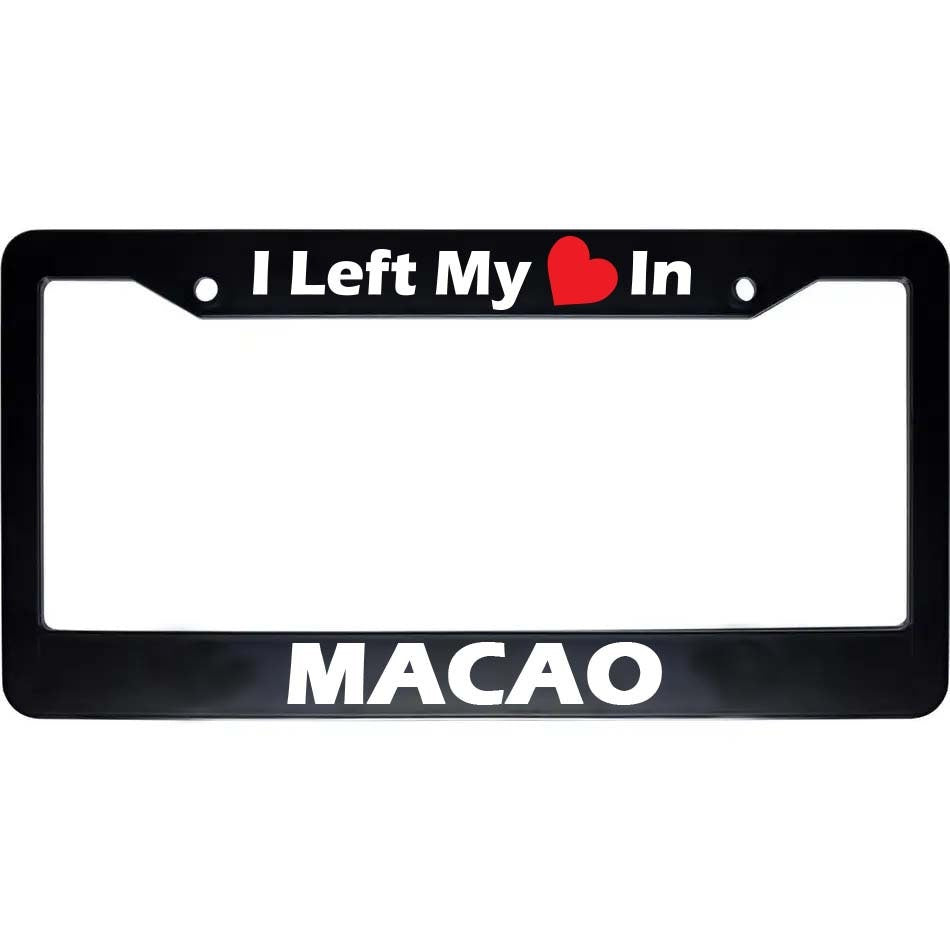 Macao License Plate Frame | I Left My Heart In Macao