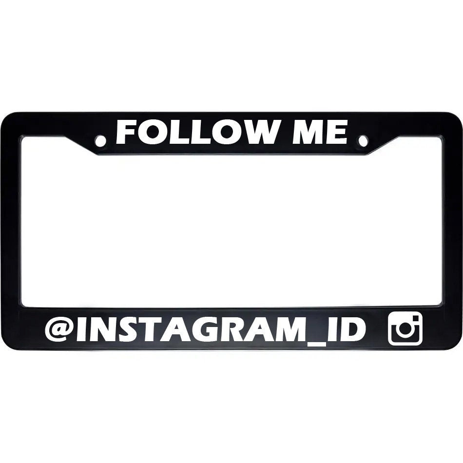 Personalized Follow Me At Your Instagram User ID Auto License Plate Frame Holder
