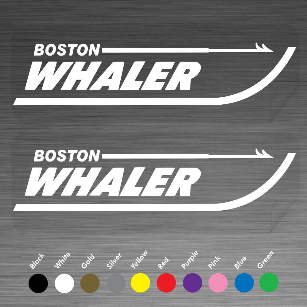 Boston Whaler Boat Outboard Motor Decals Vinyl Stickers One Pair A Set of 2
