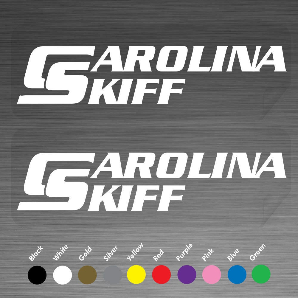 Caroline Skiff Boat Outboard Motor Decals Vinyl Stickers One Pair A Set of 2