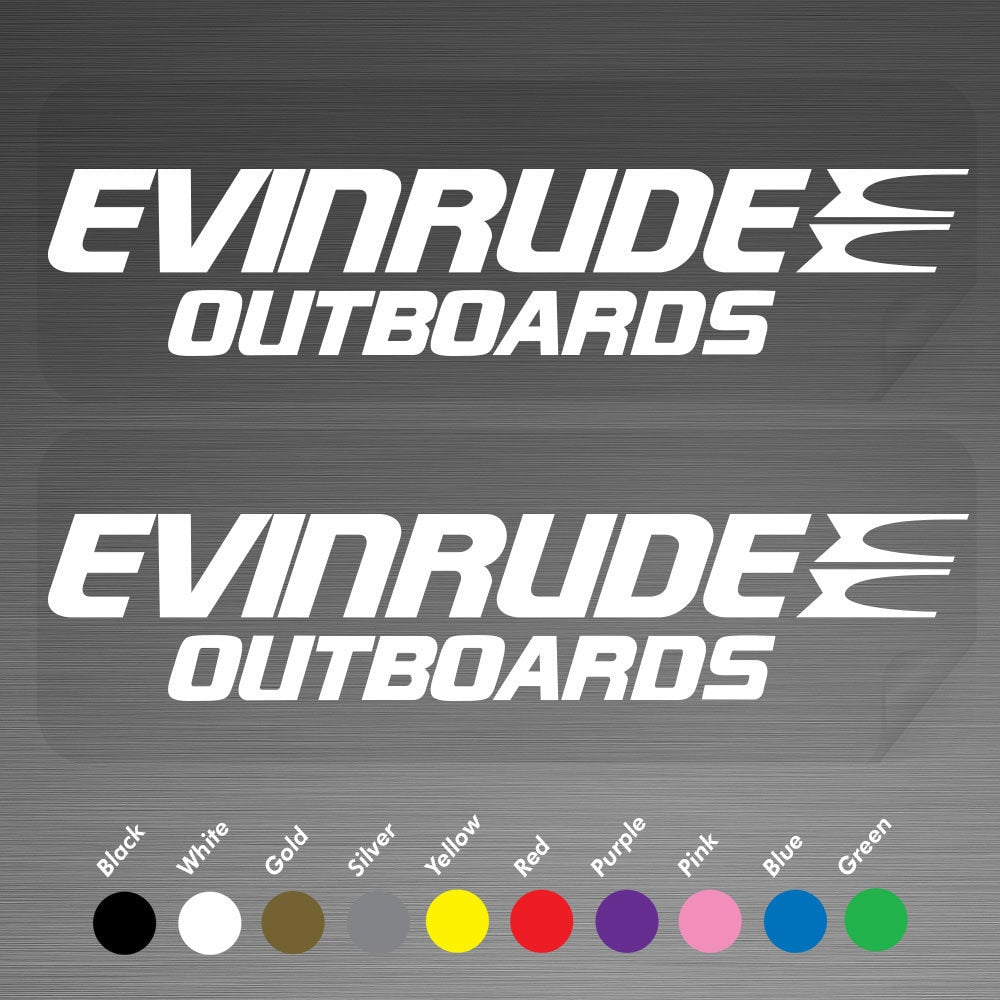 Evinrude Boat Outboard Motor Marine Decals Vinyl Stickers Pair Set of 2