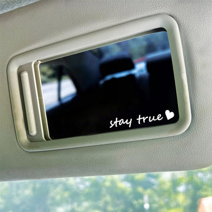 4x Stay True  Rearview Mirror Decal,Car Decal For Women,Rear View Mirror Sticker,Car Window Decal,Vanity Mirror Decal,Affirmation Sticker,Water Bottle Sticker,Car Mirror Sticker,Tumblers Sticker, 4 Inch Width