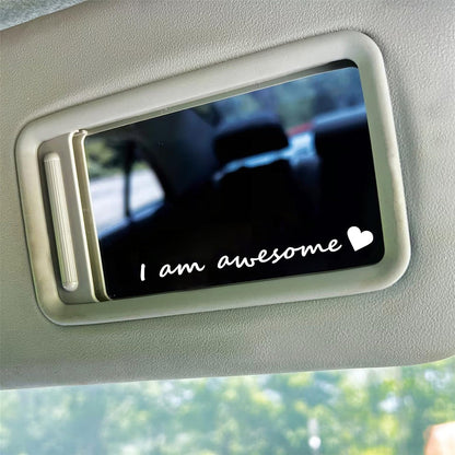 4x I am Awesome  Rearview Mirror Decal,Car Decal For Women,Rear View Mirror Sticker,Car Window Decal,Vanity Mirror Decal,Affirmation Sticker,Water Bottle Sticker,Car Mirror Sticker,Tumblers Sticker, 4 Inch Width