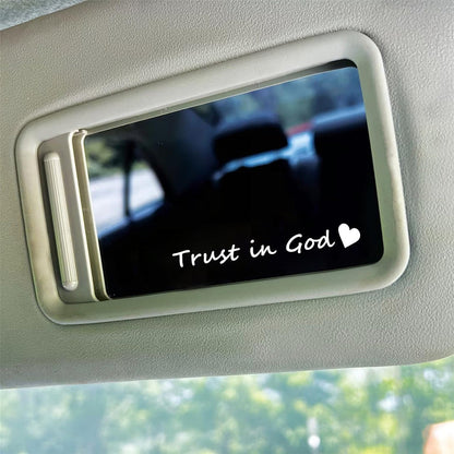 4x Trust In God  Rearview Mirror Decal,Car Decal For Women,Rear View Mirror Sticker,Car Window Decal,Vanity Mirror Decal,Affirmation Sticker,Water Bottle Sticker,Car Mirror Sticker,Tumblers Sticker, 4 Inch Width